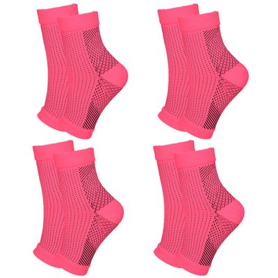 4 Pairs Ankle Support Neuropathy Compression Socks for Women Men Medical Plantar Fasciitis Socks Ankle Strap Brace Achilles Tendonitis Foot Support
