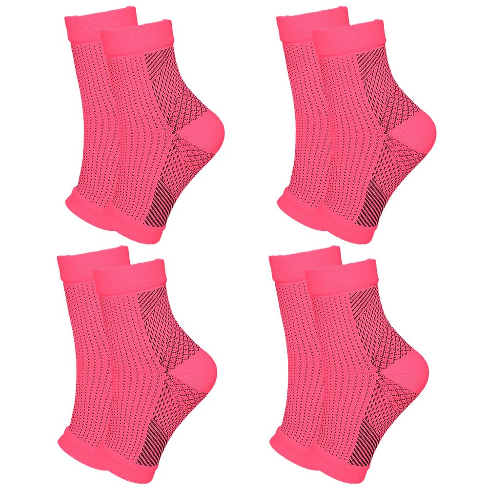 4 Pairs Ankle Support Neuropathy Compression Socks for Women Men Medical Plantar Fasciitis Socks Ankle Strap Brace Achilles Tendonitis Foot Support