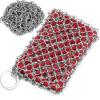 [Dual-use] Cast Iron Scrubber Cleaner - 316 SS Chain Mail Scrubber | Detachable Chainmail Scrubber - Cast Iron Pan Pot Skillet Scrubber - Metal Scrub Pad Cleaning Kit to Clean Cast Iron,Dutch Oven,Wok view 1