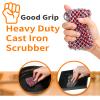[Dual-use] Cast Iron Scrubber Cleaner - 316 SS Chain Mail Scrubber | Detachable Chainmail Scrubber - Cast Iron Pan Pot Skillet Scrubber - Metal Scrub Pad Cleaning Kit to Clean Cast Iron,Dutch Oven,Wok view 4