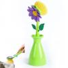 Flower Shape Cleaning Brush Removable Handle Brush Kitchen Bathroom Brush Bowl Dish Pot Cleaning Brush view 1