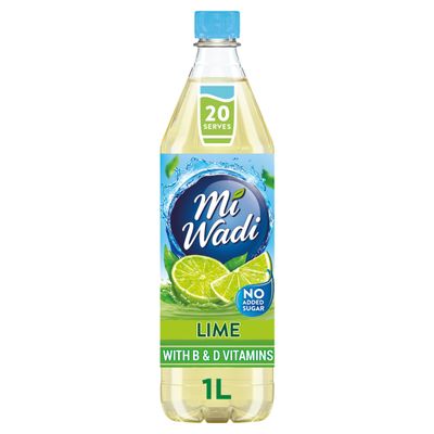 MiWadi Lime No Added Sugar - 1Ltr Single Concentrate