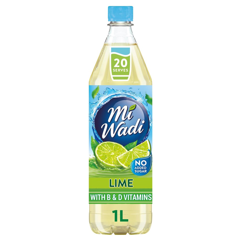 MiWadi Lime No Added Sugar - 1Ltr Single Concentrate