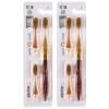 Compact Medium Soft Toothbrush, 2 Pack Manual Toothbrush for Adults Children, Includes 2 Replacement Toothbrushes Heads Ergonomic view 1