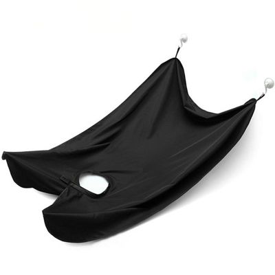 Azwood Beard Apron Bib for Cutting Beard Shaving Beard Trimming Catcher Cape Waterproof Non Stick Hair Catcher Grooming Cloth with 2 Suction Cups Gifts for Men Black