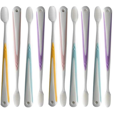 Compact Medium Soft Toothbrush, Manual Toothbrush for Deep Clean, Stain & Plaque Removal, Pack of 10 Travel Toothbrushes Ergonomic