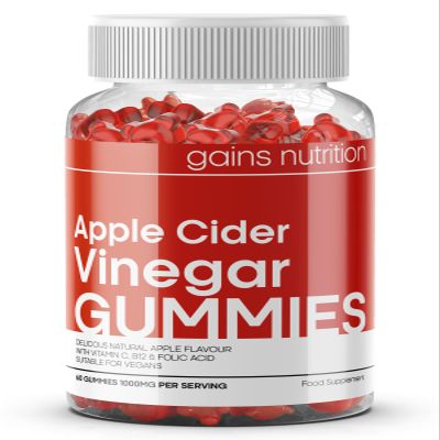GN Apple Cider Vinegar Gummies | 60 High Strength Apple Cider Gummies - 1000mg Apple-Cider per Serving | ACV Gummys with Vitamin b12 & Folic Acid | Non-GMO & Suitable for Vegans
