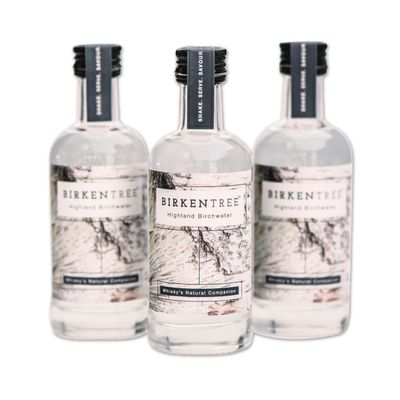 Birchwater by Birkentree 3 x 100ml - Whisky Accompaniment from the Scottish Highlands - Hand-Tapped Natural Birchwater with No Additives