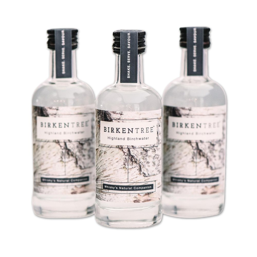 Birchwater by Birkentree 3 x 100ml - Whisky Accompaniment from the Scottish Highlands - Hand-Tapped Natural Birchwater with No Additives