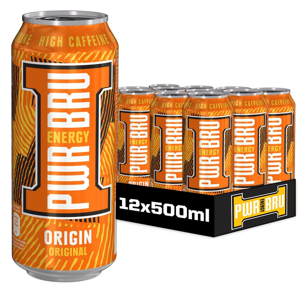 - Origin Original 12 Pack Big Can Energy Drink with High Caffeine, Taurine and Vitamins - 12 x 500ml Cans