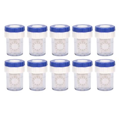 10pcs Manual Contact Lens Cleaner Professional Portable Contact Lens Washer Cleaning Soaking Case(Blue)