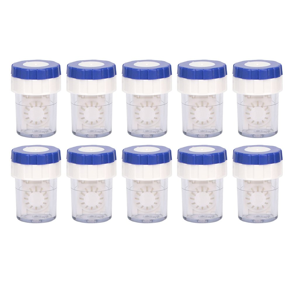 10pcs Manual Contact Lens Cleaner Professional Portable Contact Lens Washer Cleaning Soaking Case(Blue)
