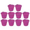10 x 14L Litre Strong Plastic Builders Bucket 3 Gallon Multipurpose Storage Bucket Construction Bucket With Metal Handle & Spout For Cleaning Animal Feed Mixing Home & Garden Made in UK (Pink) view 1