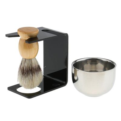 Tiuimk Deluxe Shaving Set - Beard Brush, Soap Bowl, and Holder | Corrosion Resistant and Durable | Perfect for Daily Use and Gifting
