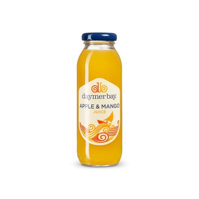 Daymer Bay - Apple & Mango Juice, Refreshingly Fruity, Natural Ingredients, Not from Concentrate, Vegan, Gluten Free, 100% British Recyclable Packaging 12 x 250ml Glass Bottles