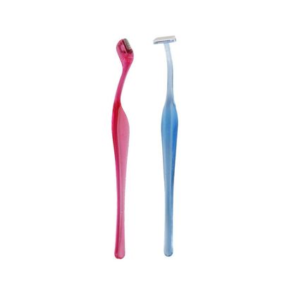 Tiuimk Mini Eyebrow Razor Set for Shaping Eyebrows - L-Shape and T-Shape Design - Red and Blue Colors - Stainless Steel Blades - Premium Plastic Handles - Suitable for Girls - 2-Pack