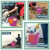 10 x 3 Gallon Pink Bucket Builders Bucket Fishing Water Pail Easy Clean Plastic With Handle 14 Litre 14L Strong Water Mixing Storage DIY view 4