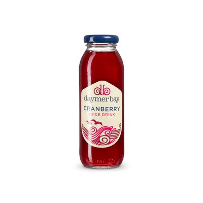 Daymer Bay - Cranberry Juice, Refreshingly Fruity, Natural Ingredients, Not from Concentrate, Vegan, Gluten Free, 100% British Recyclable Packaging 24 x 250ml Glass Bottles