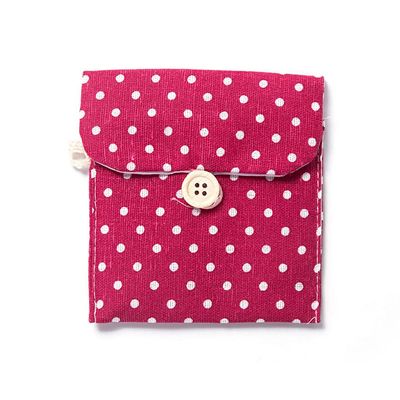 Allayu Female Purse Tampon Holder Cosmetic Dot Sanitary Pad Large-capacity Organizer Storage Bag Sundries Pouch Travel, Wine Red