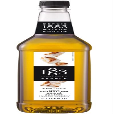 1883 Maison Routin Premium Toasted Marshmallow Syrup Made with Pure Cane Sugar for Coffee, Desserts & Milkshakes - Sweet Toasted Flavour, No Preservatives - 1L PET Bottle