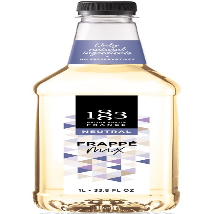 1883 Maison Routin Premium Frappe Mix Syrup for Iced Coffee, Milkshakes & Blended Drinks - Vegan-Friendly, Gluten-Free, No Artificial Ingredients - 1L PET Bottle