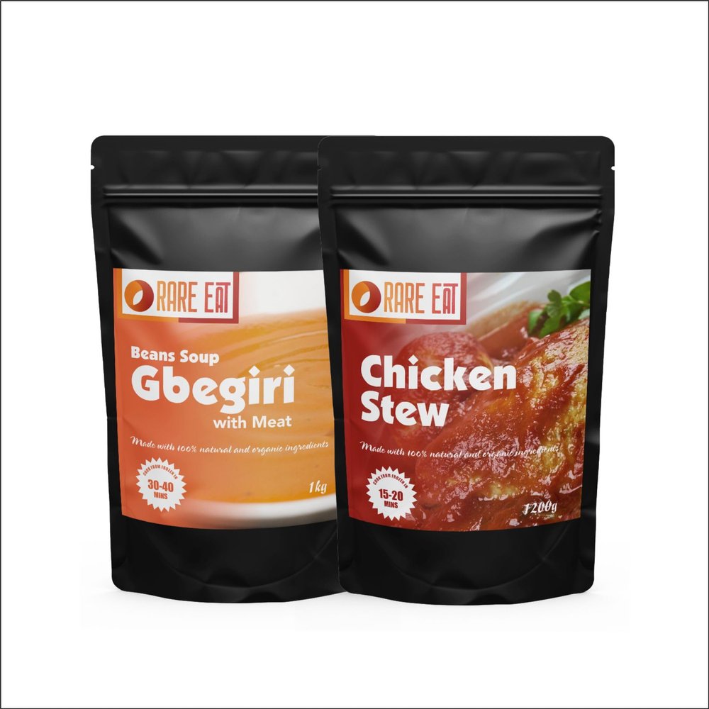 Beans Soup (Gbegiri with Assorted Meat) +Tomato Beef Stew | Serves 4
