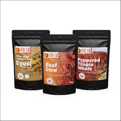 Melon Seed Soup Egusi with Assorted Meat+ Tomato Beef Stew + Peppered Tilapia Whole| Serves 5