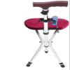 SilteD Fishing Walking Cane, Elderly Adjustable Leisure Mountaineering Aluminum Alloy Folding Crutch Stool Walking Cane With Cortex Cushion Seat Walking Stick Chair Present view 1