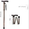 2 Pcs Aluminium Alloy Crutches,L-Shap Ergonomic Design Cane,Adjustable Folding Walking Stick, Non-Slip Base, 830-930 Mm Present view 4