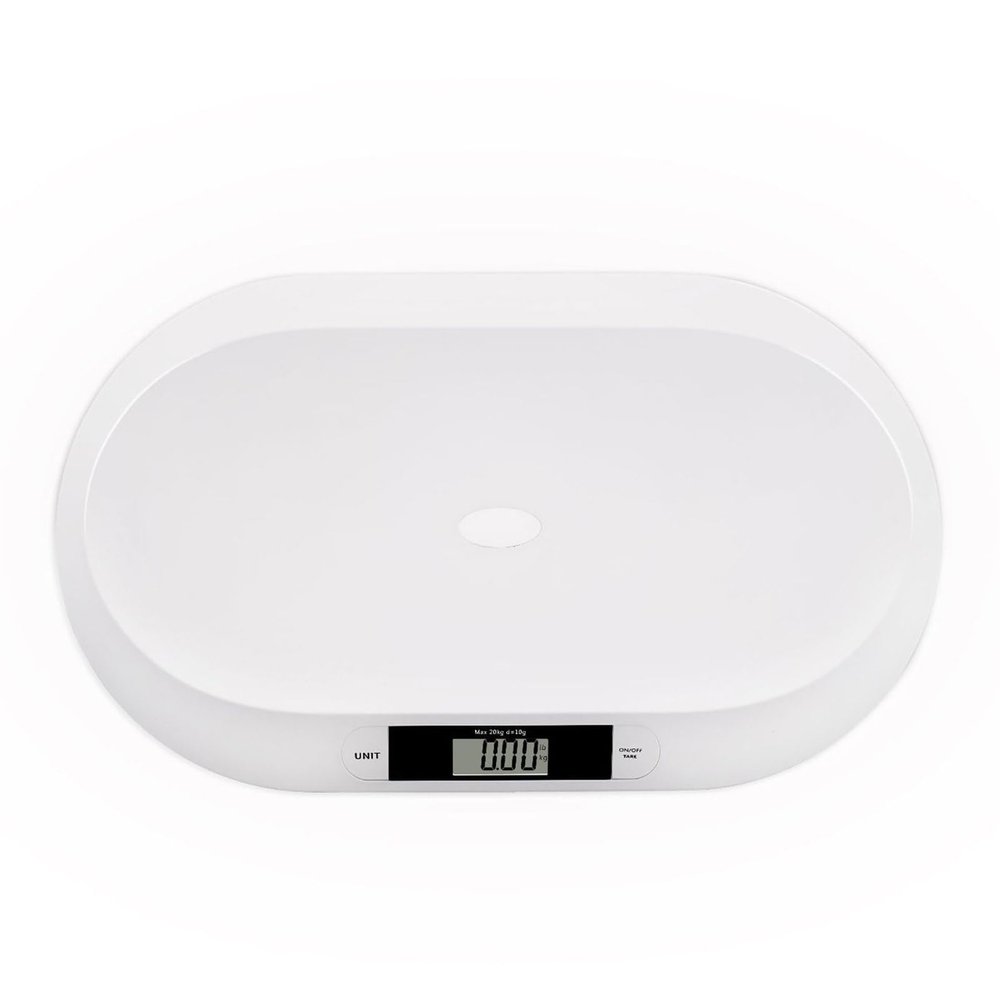 LCD Electronic Baby Scale Weight Measure LCD Screen Digital Scale for Newborn Infant 20kg Max Accurate Pets Infant Baby Scale,White