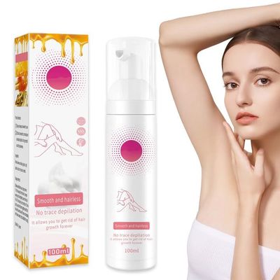 100mlSoftee Beeswax Hair Removal Mousse Beeswax Hair Removal Mousse Body Hair Removal Foam Mist for Men and Women Natural Permanent Gentle Hair Removal Mist