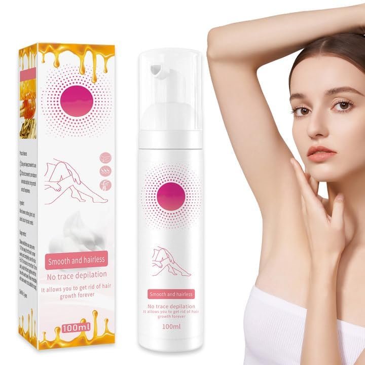 100mlSoftee Beeswax Hair Removal Mousse Beeswax Hair Removal Mousse Body Hair Removal Foam Mist for Men and Women Natural Permanent Gentle Hair Removal Mist
