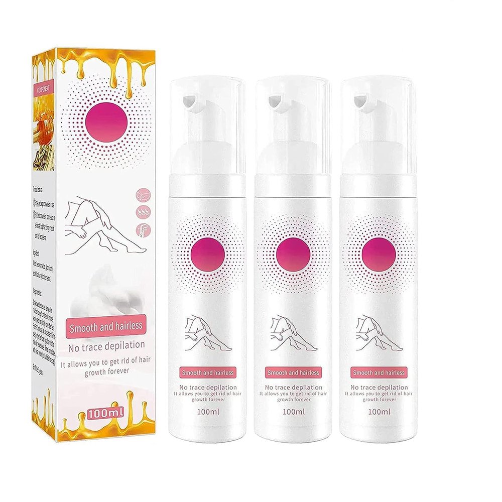 100mlSoftee Beeswax Hair Removal Mousse Beeswax Hair Removal Mousse Body Hair Removal Foam Mist for Men and Women Natural Permanent Gentle Hair Removal Mist