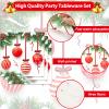 100pcs Christmas Guest Napkins 3 Ply Disposable Paper Pack Christmas balls Paper Luncheon Dinner Hand Napkins Christmas tree Theme Beverage Disposable Napkins for Xmas Party view 3