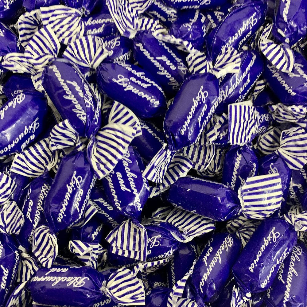 Blackcurrant & Liquorice (Wrapped) XL Retro Sweet Shop Gift Jar by The Gourmet Sweet Company
