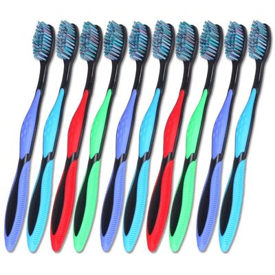 ZUMAHA Compact Medium Firm Toothbrush, Manual Toothbrush for Man/Woman, Pack of 10 Toothbrushes for Deep Clean, Stain & Plaque Removal Ergonomic