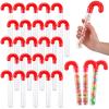 Lallisa 24 Pcs Large Christmas Candy Tubes 9.8 Inch Plastic Candy Container Clear Empty Candy Tube with Red Topper Christmas Party Supply Red Filled Holiday Stuffer Crutch Shaped for Christmas Party view 1