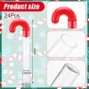 Lallisa 24 Pcs Large Christmas Candy Tubes 9.8 Inch Plastic Candy Container Clear Empty Candy Tube with Red Topper Christmas Party Supply Red Filled Holiday Stuffer Crutch Shaped for Christmas Party view 3