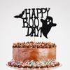 Glitter Happy Boo Day Cake Topper - Happy Halloween Birthday Ghost Cake Decorations, First Birthday Baby Shower Party Supplies Black view 1