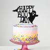 Glitter Happy Boo Day Cake Topper - Happy Halloween Birthday Ghost Cake Decorations, First Birthday Baby Shower Party Supplies Black view 3