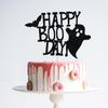 Glitter Happy Boo Day Cake Topper - Happy Halloween Birthday Ghost Cake Decorations, First Birthday Baby Shower Party Supplies Black view 4