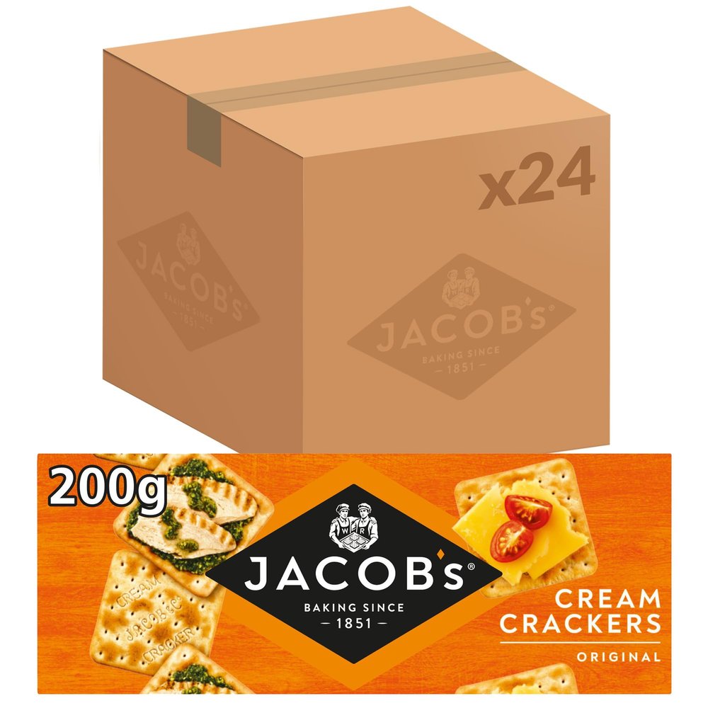 JACOB'S Original Cream Crackers, 200 g (Pack of 24)