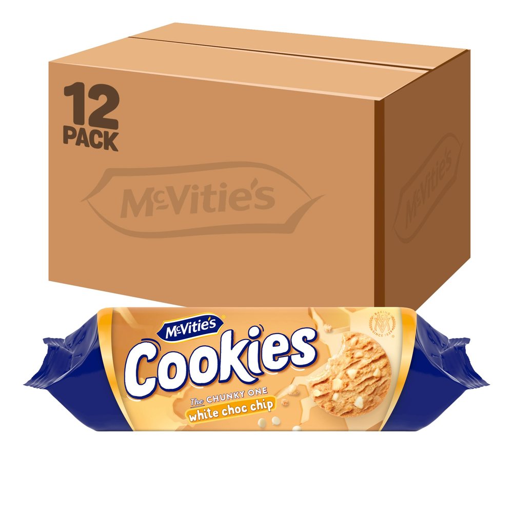 McVitie's White Chocolate Chip Cookies, 150 g (Pack of 12)