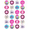24 x Happy Birthday MUM Mix Edible Wafer Cupcake Toppers Pink Adult Birthday Party Cake Decorations view 1