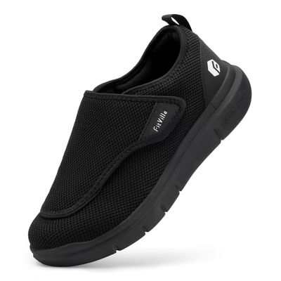 FitVille Mens Extra Wide Fit Diabetic Shoes Easy Close Adjustable Orthopedic Slippers for Swollen Feet Lightweight Walking Shoe