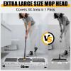 36" Commercial Dust Mops for Floor Cleaning, Masthome Professional Industrial Mop with 3 Pads, Heavy Duty Commercial Mop with 62'' Long Handle,Large Floor Mops for Office Garage Warehouse Factory Mall view 2