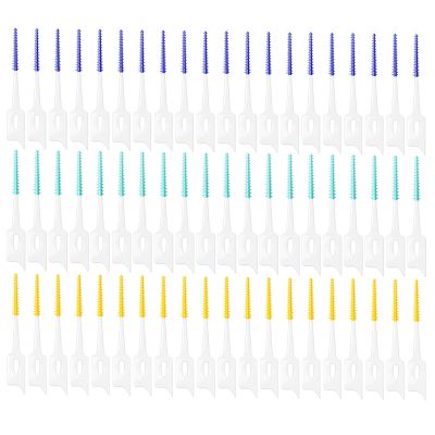 60PCS Interdental Brushes Ultra Tight Bristles Tooth Interdental Cleaners Silicone Toothpick Brush Disposable Teeth Soft Picks