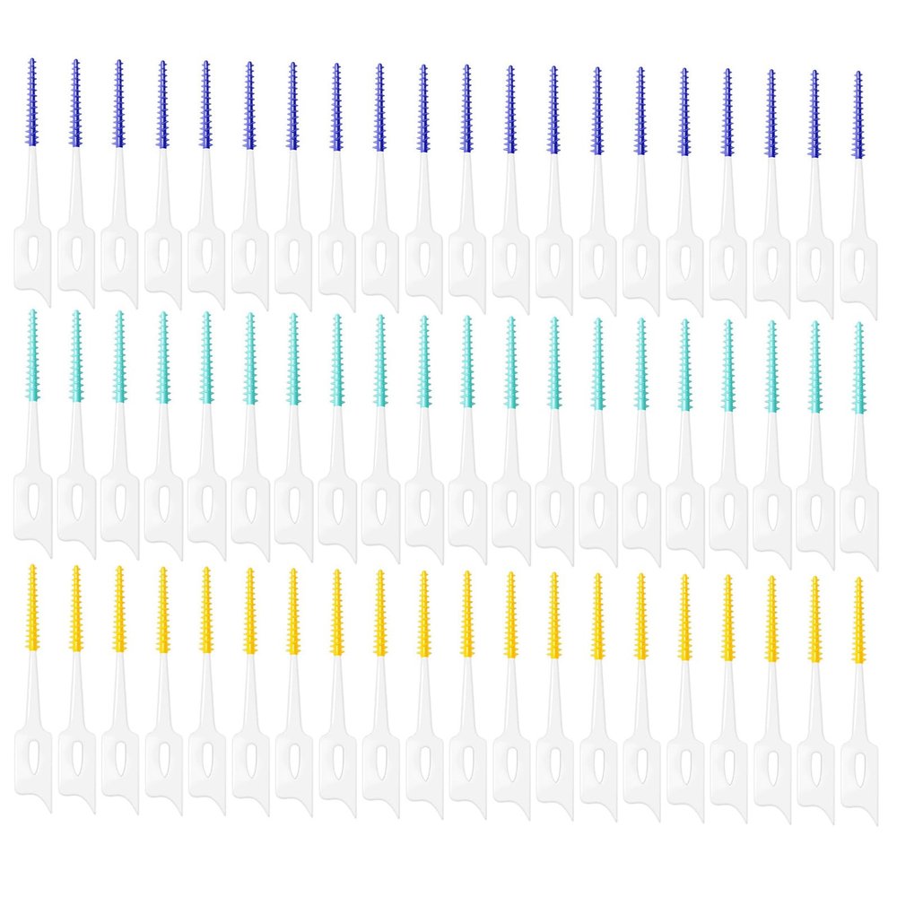 60PCS Interdental Brushes Ultra Tight Bristles Tooth Interdental Cleaners Silicone Toothpick Brush Disposable Teeth Soft Picks