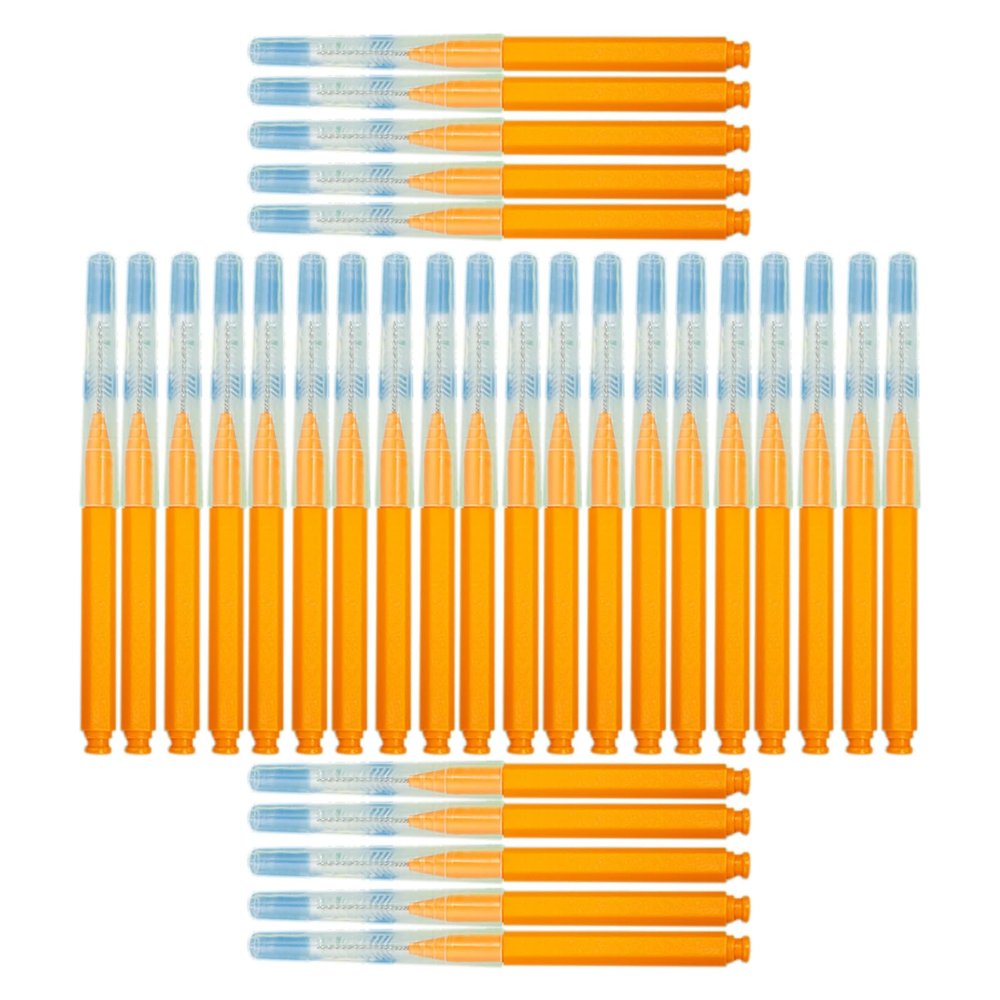 30PCS Dual-Use Interdental Brushes Soft Silicone Dental Picks Toothpicks Between Teeth Brush, Tooth Flossing Brush for Cleaning Orthodontic Wire Toothbrush 1.2-1.5MM