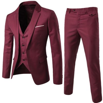 Wedding Suit Black Men's Suit Lightweight Outfit Men 3-Piece Tuxedo Suits Stretch Complete Set Large Sizes 6XL Regular Fit, red, XXXXXL